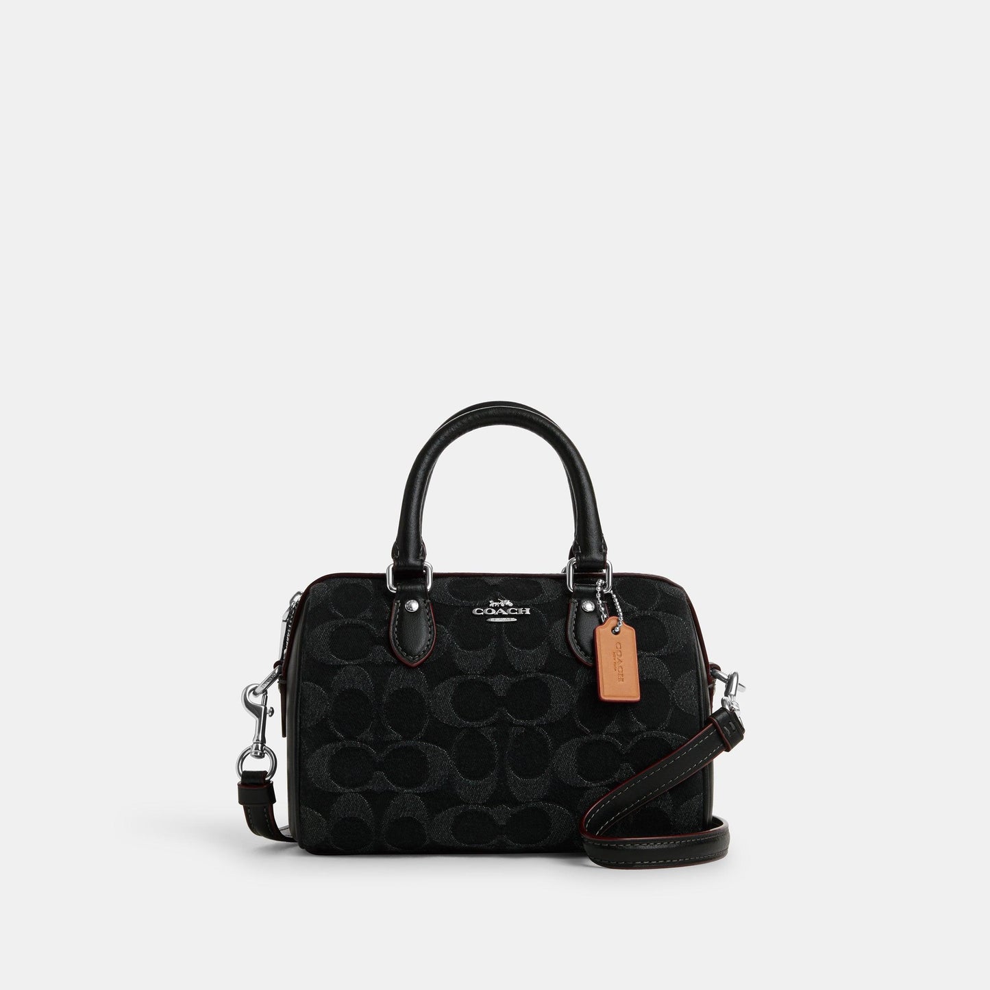 Mini Rowan Crossbody In Signature Denim-CO963-Sv/Black