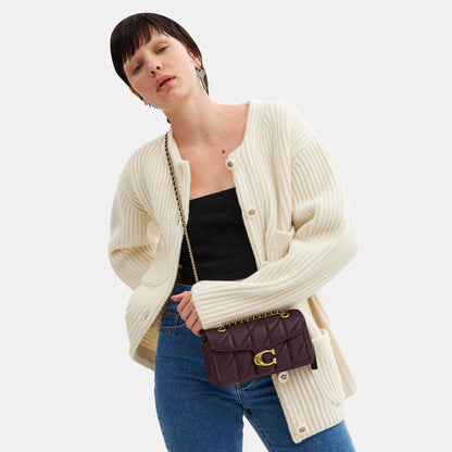 CP149-Tabby Shoulder Bag 20 with Pillow Quilting-B4/Black Currant