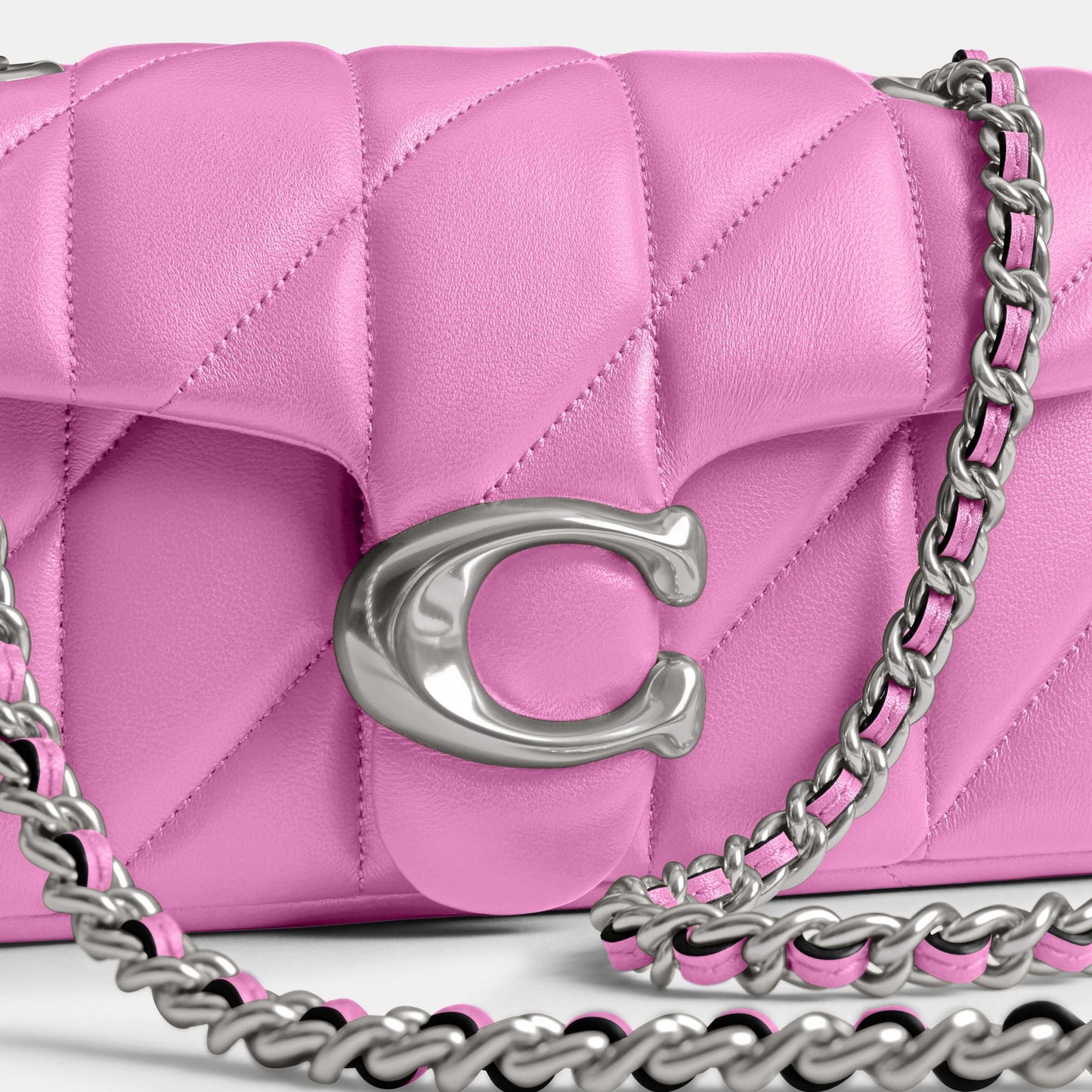 CP149-Tabby Shoulder Bag 20 with Pillow Quilting-Lh/Fuchsia.