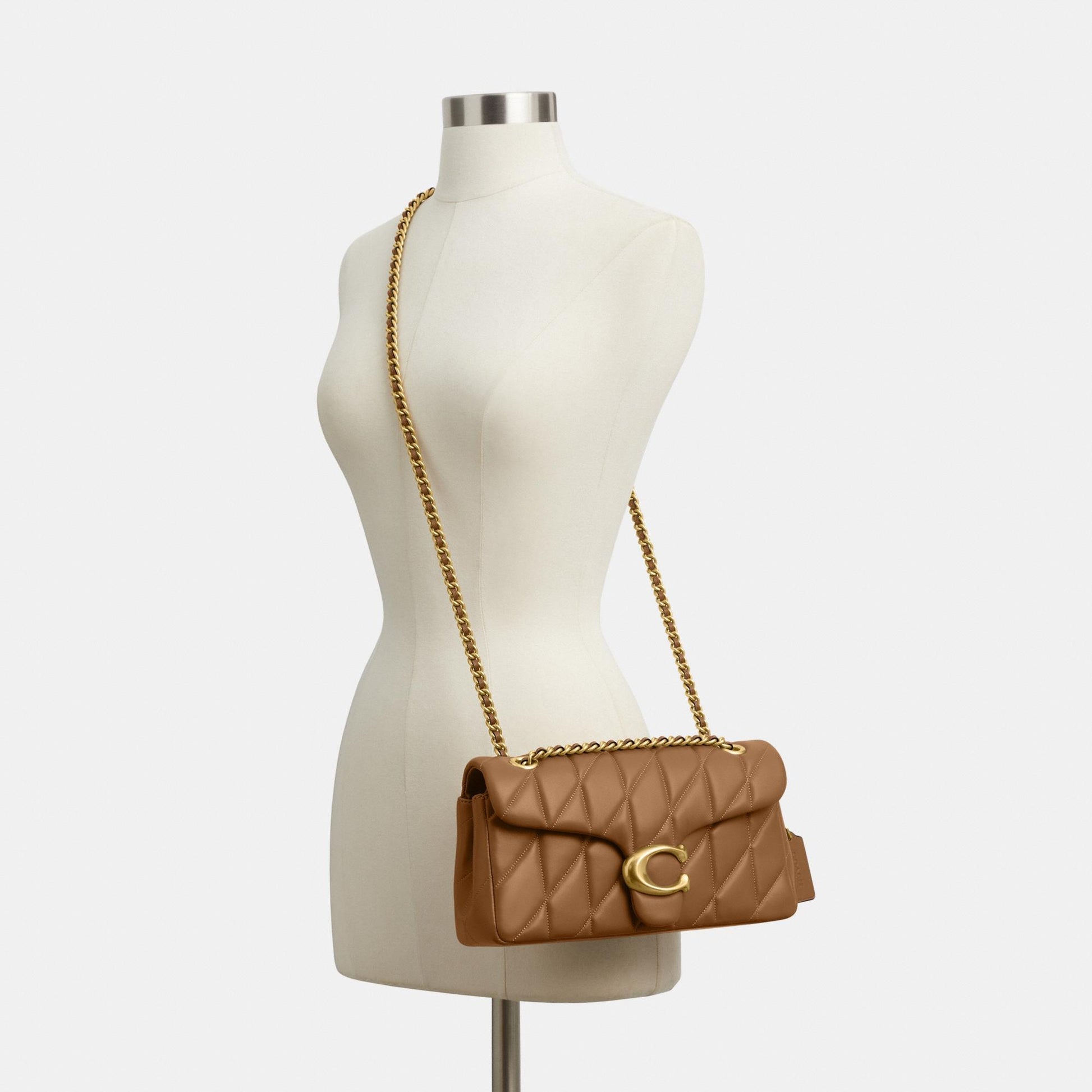 CP150-Tabby Shoulder Bag 26 with Quilting-B4/Honey Brown