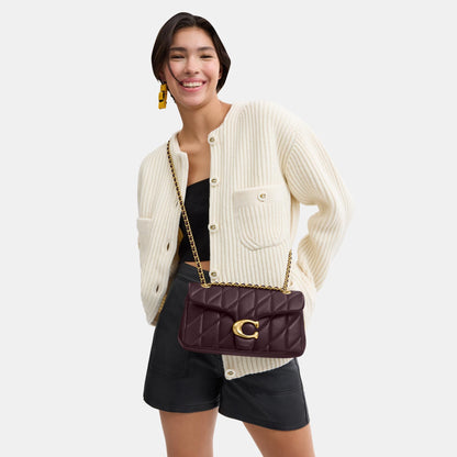 CP150-Tabby Shoulder Bag 26 with Quilting-B4/Black Currant