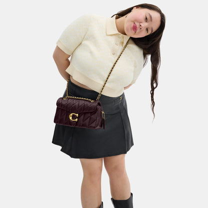 CP150-Tabby Shoulder Bag 26 with Quilting-B4/Black Currant