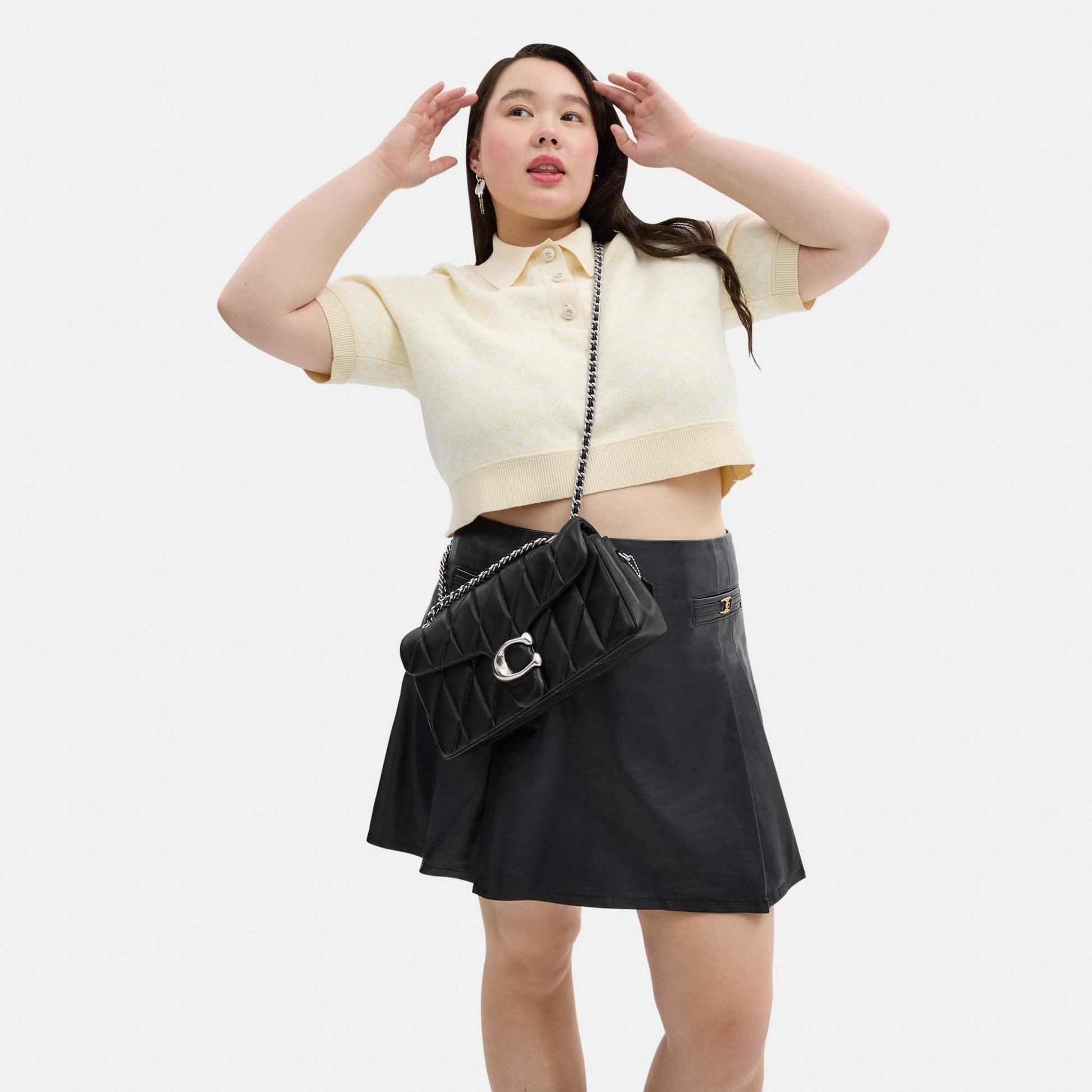 CP150-Tabby Shoulder Bag 26 with Quilting-Lh/Black