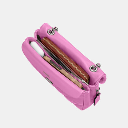 CP150-Tabby Shoulder Bag 26 with Quilting-Lh/Fuchsia.
