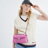 cp150-Tabby Shoulder Bag 26 With Quilting-Lh/Fuchsia.