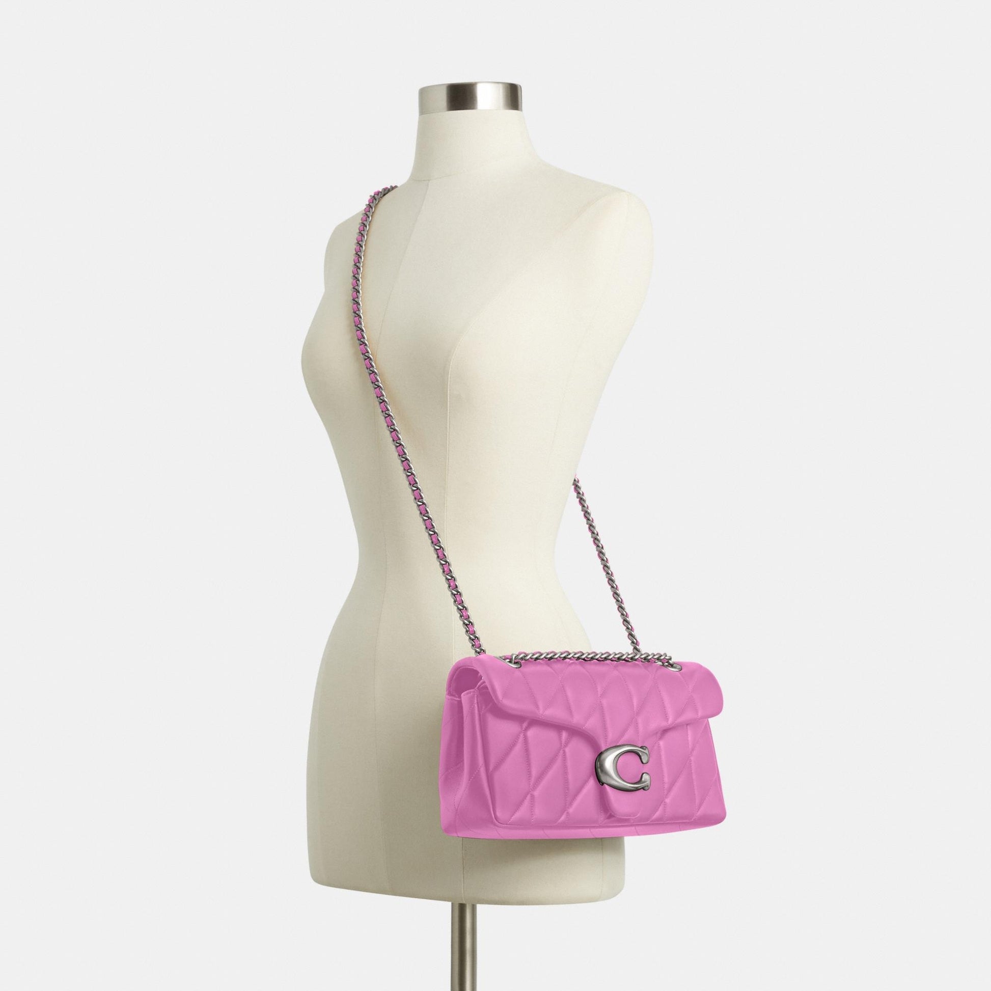 CP150-Tabby Shoulder Bag 26 with Quilting-Lh/Fuchsia.