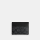 cp276-Card Case In Signature Canvas With Coach Graphic-Charcoal Multi