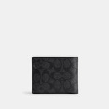 cp280-3-In-1 Wallet In Signature Canvas With Coach Graphic-Charcoal Multi