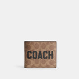 cp280-3-In-1 Wallet In Signature Canvas With Coach Graphic-Tan Multi.