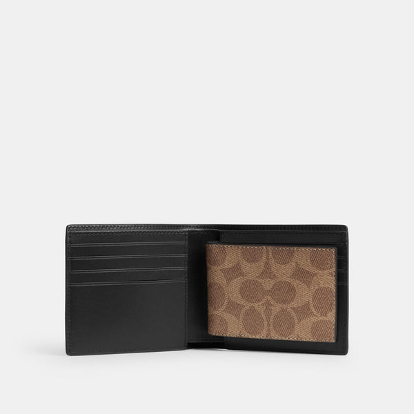 3-In-1 Wallet in Signature Canvas with Coach Graphic