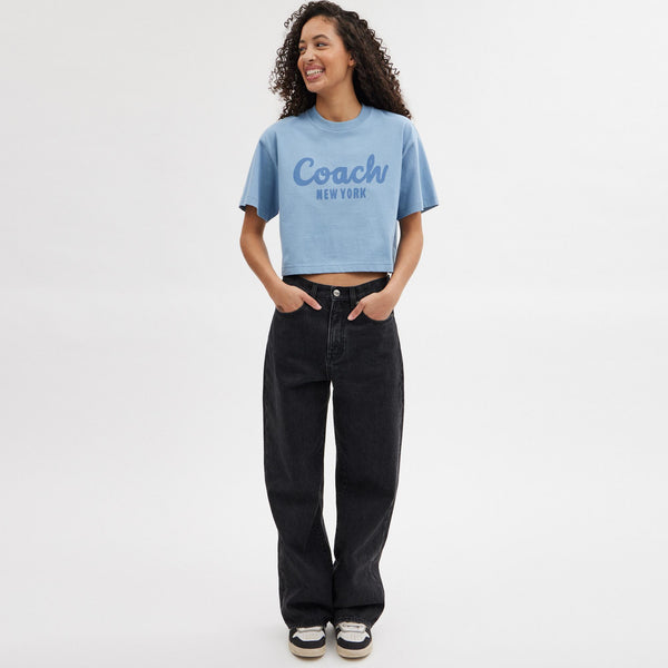 Cursive Signature Cropped T-Shirt