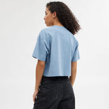 CP778-CURSIVE SIGNATURE CROPPED T-SHIRT-Blue.