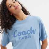 CP778-CURSIVE SIGNATURE CROPPED T-SHIRT-Blue.