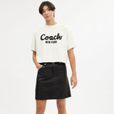 CP778-Cursive Signature Cropped T-Shirt-Cream.