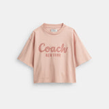 CP778-CURSIVE SIGNATURE CROPPED T-SHIRT-Pink.