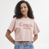 CP778-CURSIVE SIGNATURE CROPPED T-SHIRT-Pink.