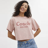 CP778-CURSIVE SIGNATURE CROPPED T-SHIRT-Pink.