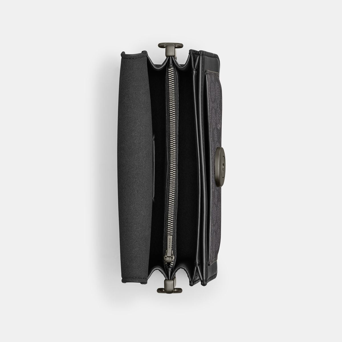 CQ765-Tabby Shoulder Bag 20 In Signature Canvas-MW/Charcoal/Black