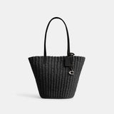 CQ785-Sm Straw Tote-LH/Black