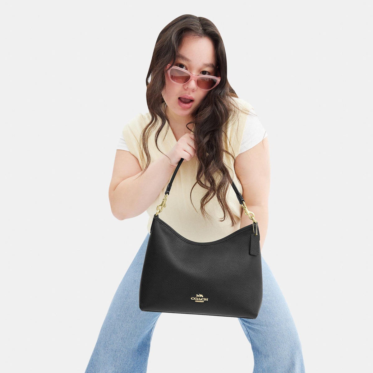 CR148-Laurel Shoulder Bag-Im/Black