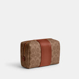 CR514-Essential Cosmetic Pouch In Signature Canvas-B4/Tan Caramel