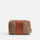 CR514-Essential Cosmetic Pouch In Signature Canvas-B4/Tan Caramel