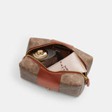 CR514-Essential Cosmetic Pouch In Signature Canvas-B4/Tan Caramel