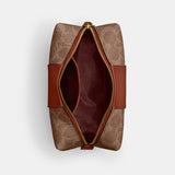 CR514-Essential Cosmetic Pouch In Signature Canvas-B4/Tan Caramel