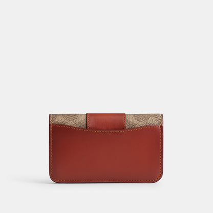 CR542-Essential Slim Card Case in Signature Canvas-B4/Tan Rust