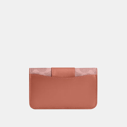 CR542-Essential Slim Card Case in Signature Canvas-B4/Melon Pink