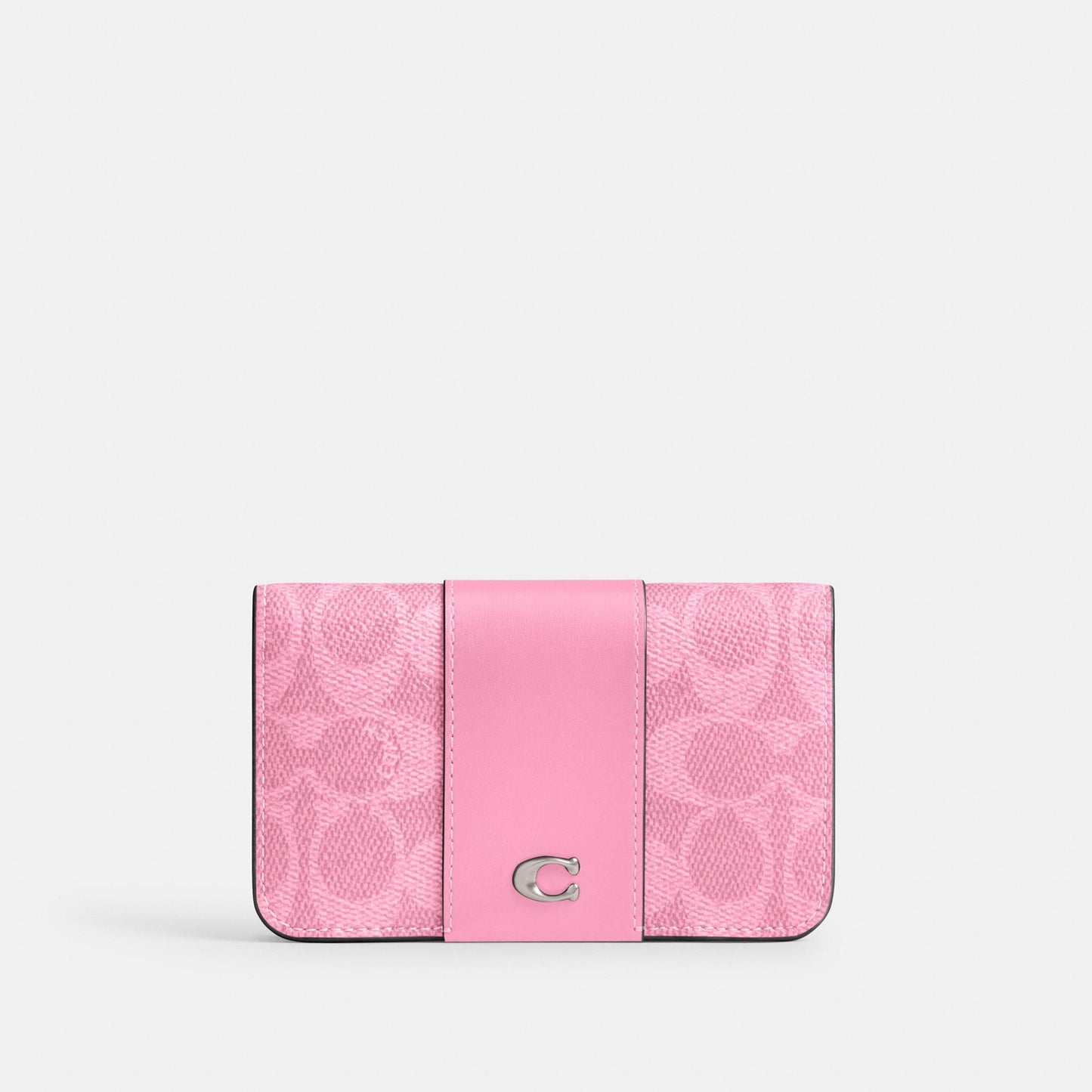 CR542-Essential Slim Card Case in Signature Canvas-Lh/Vivid Pink