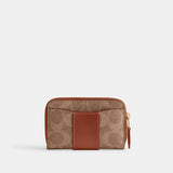 cr552-Essential Small Zip Around Card Case In Signature Canvas-B4/Tan Caramel