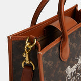 CR680-Ace Tote 26 With Horse And Carriage Print-B4/Truffle Burnished Amber