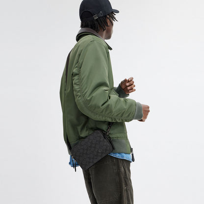 CR783-Charter Crossbody 19 In Signature Canvas-Charcoal