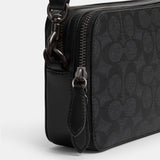 CR783-Charter Crossbody 19 In Signature Canvas-Charcoal