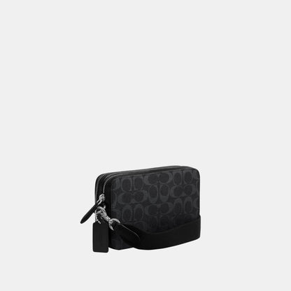 CR783-Charter Crossbody 19 in Signature Canvas-Black Signature