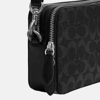 CR783-Charter Crossbody 19 in Signature Canvas-Black Signature