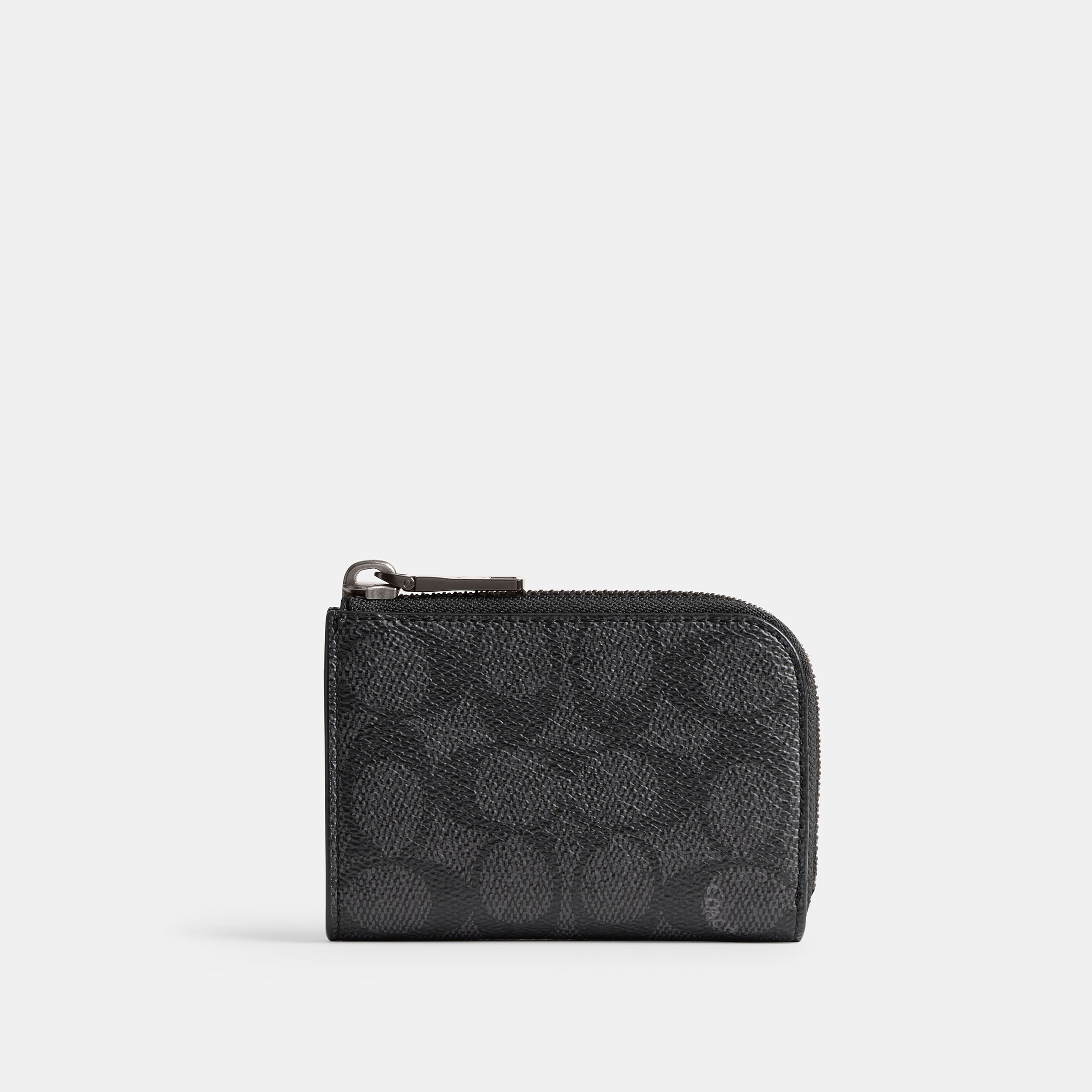 COACH 大人気！！ Lジップ キーケース シグネチャー チャコール 新品 COACH コーチ ☆COACH☆ Lジップ キー ケース シグネチャー