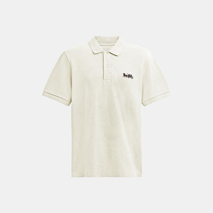 CT025-Horse and Carriage Classic Polo in Organic Cotton-White.