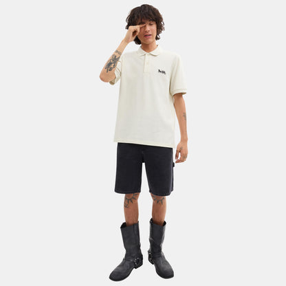 CT025-Horse and Carriage Classic Polo in Organic Cotton-White.
