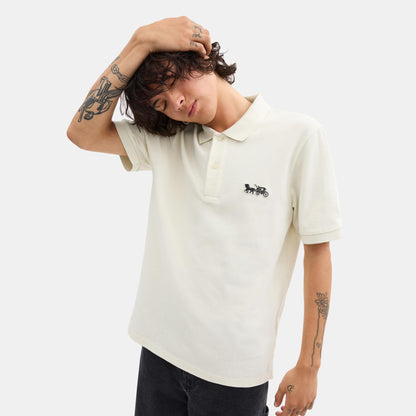 CT025-Horse and Carriage Classic Polo in Organic Cotton-White.
