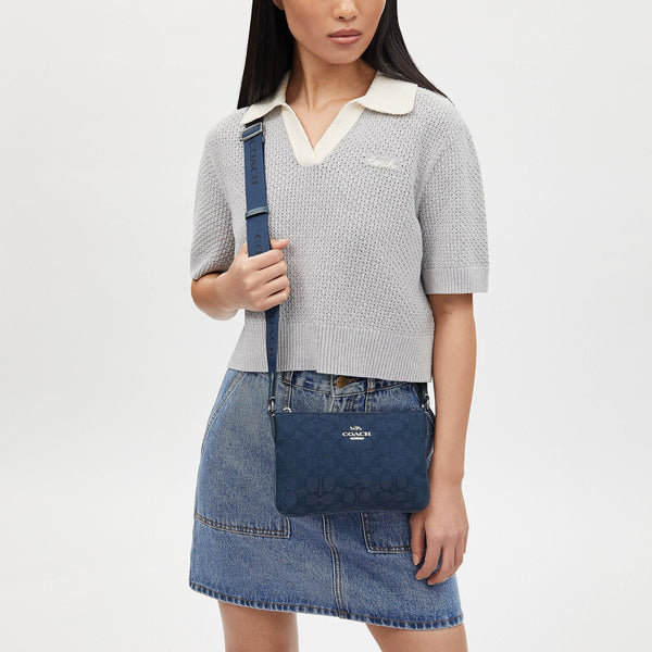 Pace Slim Crossbody Bag In Signature Jacquard
