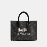 CT890-Ace Tote Bag 17 With Horse And Carriage Print-B4/Truffle Black