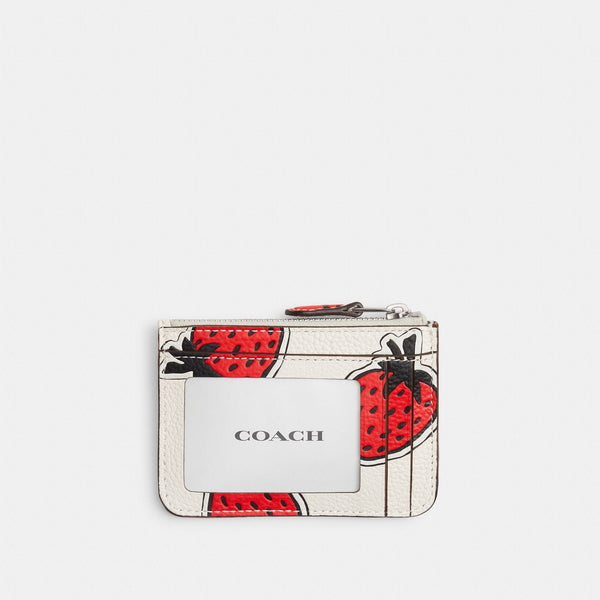 Mini Skinny Id Case With Strawberry Print