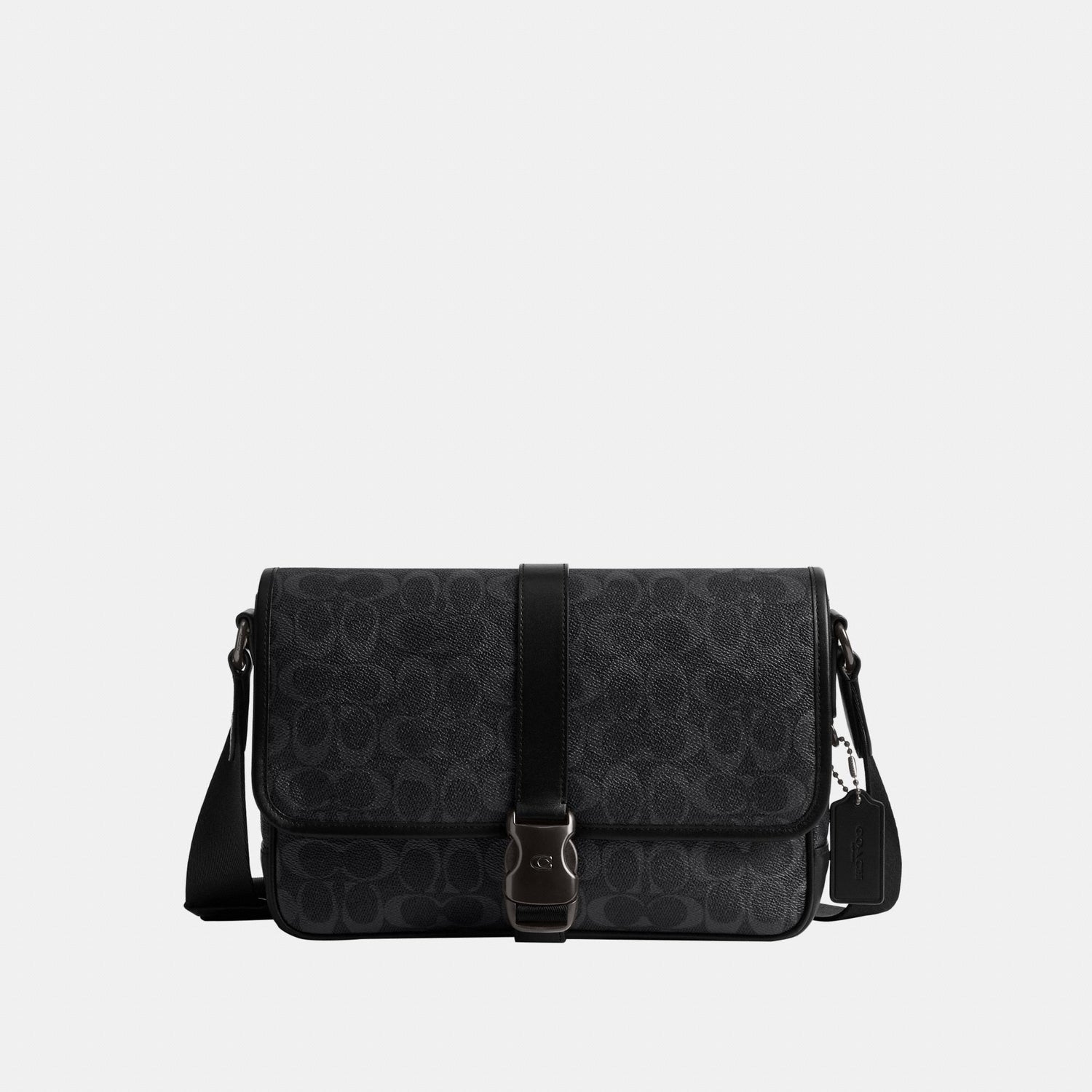 CU202-League Messenger Bag in Signature Canvas-Black Signature