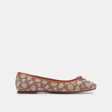 CV385-Abigail Flat In Signature Textile Jacquard-Cocoa/Burnished Amber