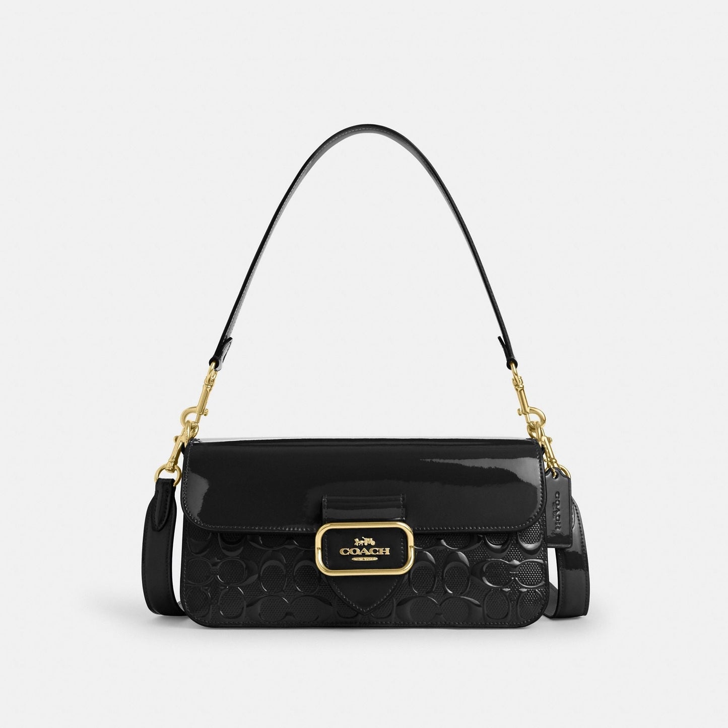 CV399-Morgan Shoulder Bag In Signature Leather-Im/Black