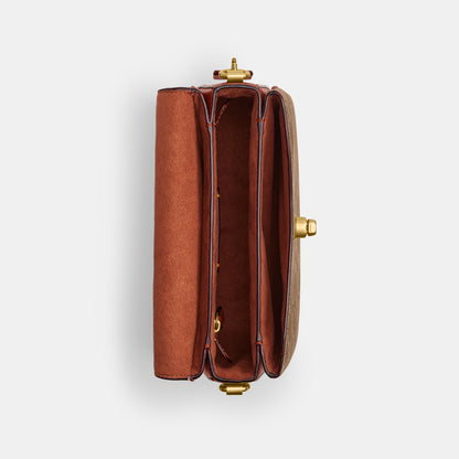 CV436-Cassie Crossbody Bag 19 In Signature Canvas-B4/Tan Rust