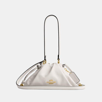 CV529-Faye Shoulder Bag with Ruching-Im/Chalk