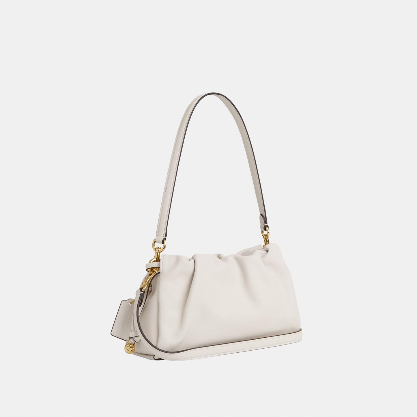 CV529-Faye Shoulder Bag with Ruching-Im/Chalk